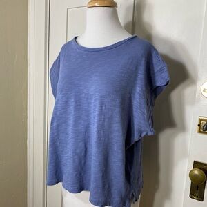 Madewell Slub Crewneck Muscle Tee Storm Cloud Blue Texture Cotton Style N0573 XL
